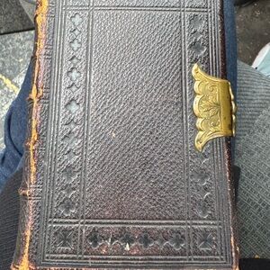 Vintage Black Leather Bible with Gold Clasp